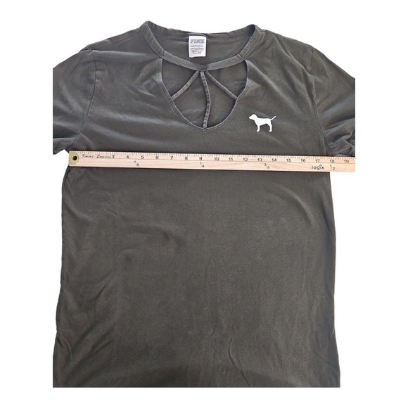 Victoria's Secret Shirt XS Women's Short Sleeve Green Casual Graphic Print - Picture 3 of 6